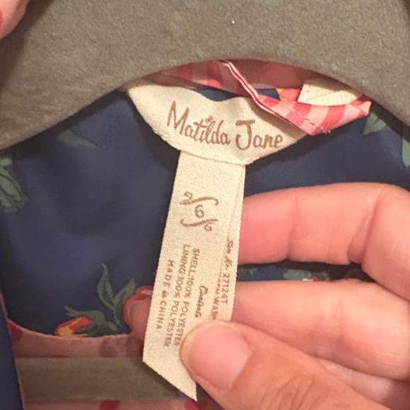 Matilda Jane Floral Raincoat with Pink Polka Dot Lining - Picture 2 of 4